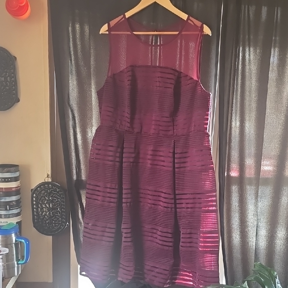 Torrid Burgandy Sleeveless Skater Dress For a Night Out